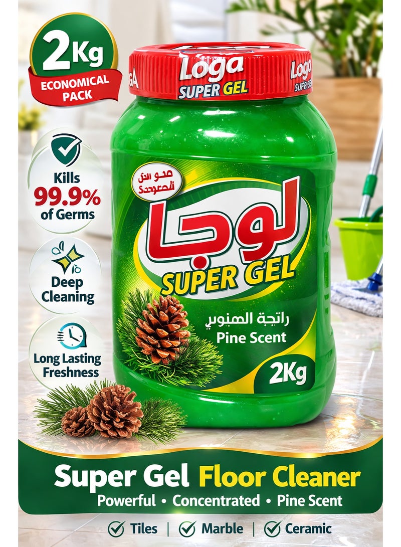 LOGA Super Gel Floor Cleaner 2Kg – Pine Scent Concentrated Multi-Surface Floor Cleaning Gel - Image 2
