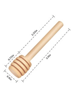 Oasisgalore 6 Pack 3-Inch Mini Wooden Honey Dipper Sticks, Honey Jar Dispenser & Drizzle Server Set  - Image 2