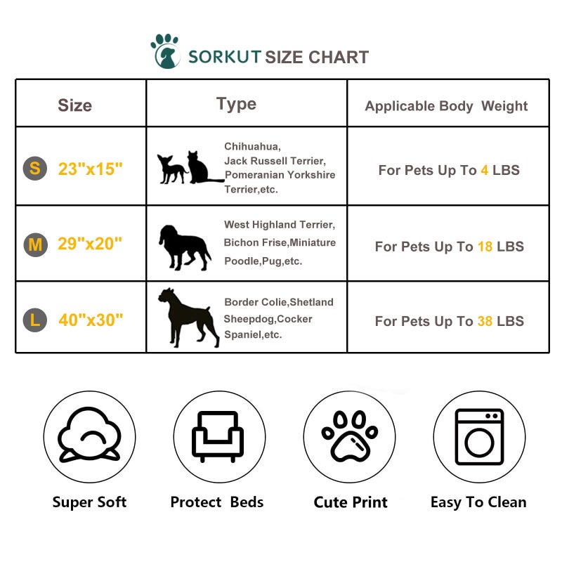 SORKUT 1 Pack 3 Puppy Blankets Super Soft Warm Sleep Mat Love Print Blanket Fluffy Fleece Pet Blanket Flannel Throw Dog Blankets for Small Dogs Puppy Dogs Fluffy Cats,Mix Love-Small(23"x15") - Image 2