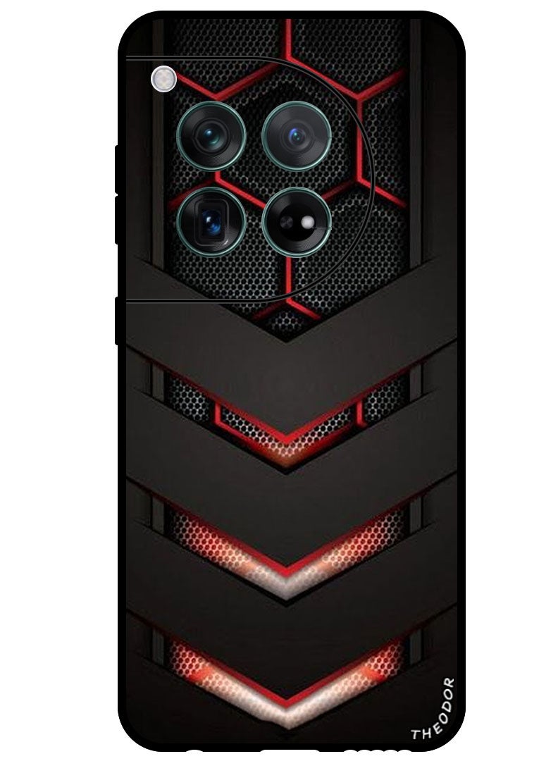 Theodor Protective Case Anti Scratch Shock Proof Bumper Cover For OnePlus 12 red & black - Image 1