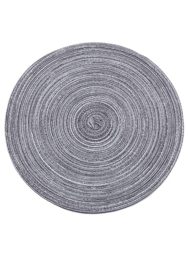 WinCheer Round Braided Placemats Set of 4, Woven Heat Resistant Washable Kitchen Table Mats with 4 Coasters for Dining Home Wedding Outdoor Party - Image 4