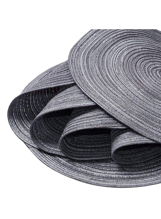 WinCheer Round Braided Placemats Set of 4, Woven Heat Resistant Washable Kitchen Table Mats with 4 Coasters for Dining Home Wedding Outdoor Party - Image 5