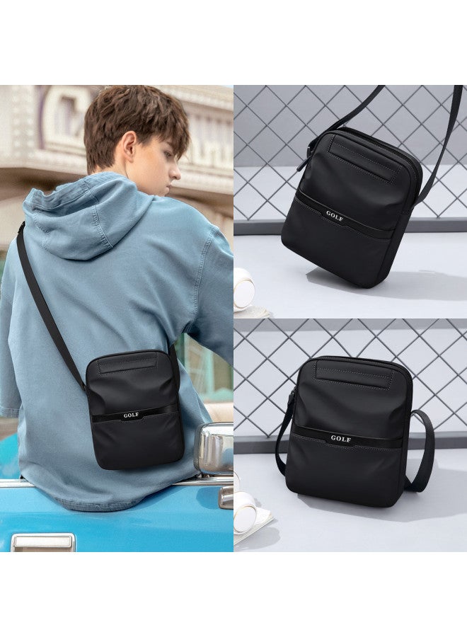 جولف 【مقاوم للماء】 حقيبة كتف رجالية عصرية، حقيبة صدر خفيفة الوزن، حقيبة رسول عادية من القماش بتصميم كتلة ألوان، جراب هاتف للرجال - Image 5
