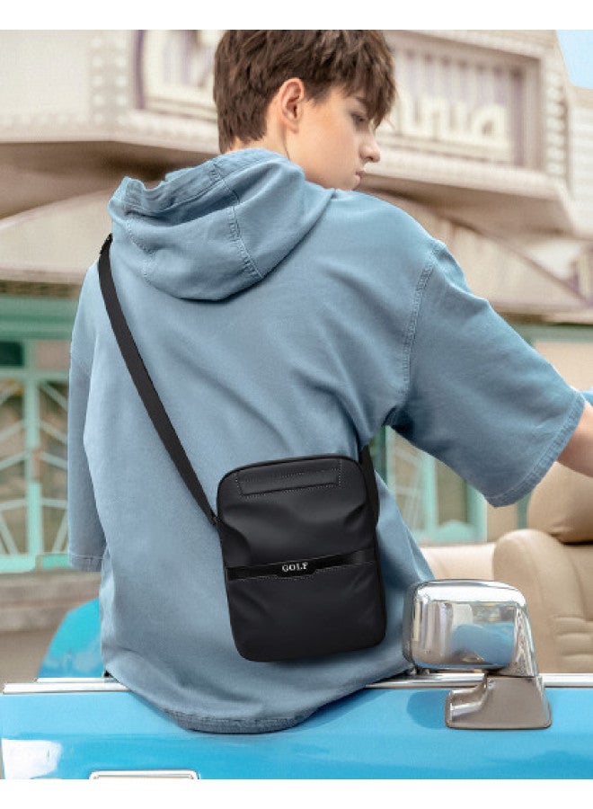 جولف 【مقاوم للماء】 حقيبة كتف رجالية عصرية، حقيبة صدر خفيفة الوزن، حقيبة رسول عادية من القماش بتصميم كتلة ألوان، جراب هاتف للرجال - Image 1