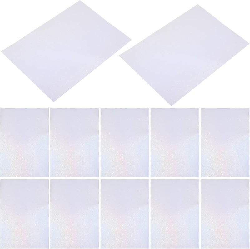 Holographic Self Adhesive Sticker Paper A4 Size 10 Sheets Waterproof Printable Film for Crafts and Scrapbooking - Image 1