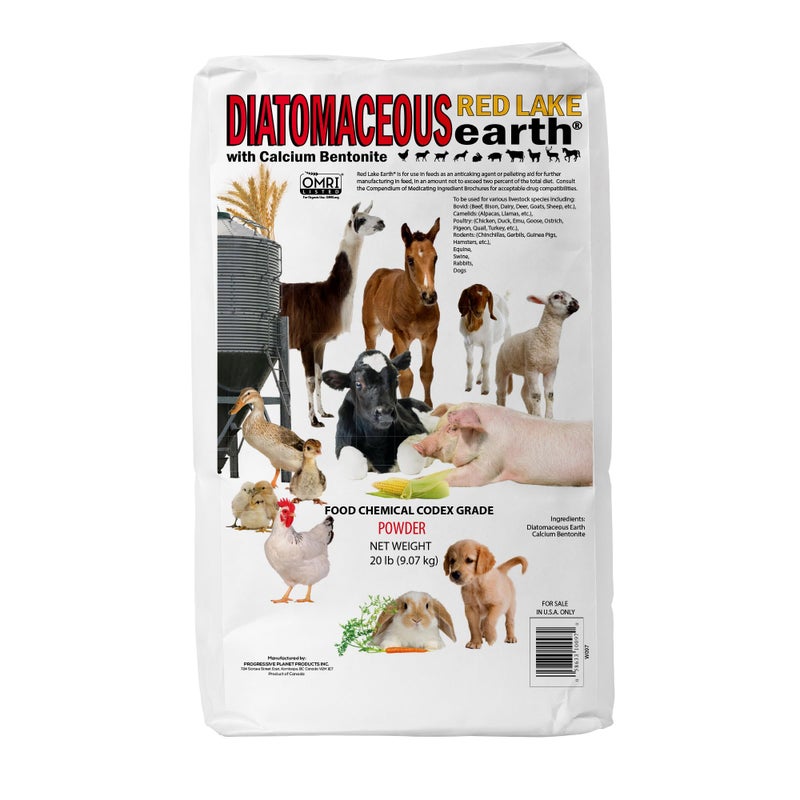 Progressive Planet Red Lake Earth Animal Feed Additive, 20lbs - Natural Diatomaceous Earth with Calcium Bentonite for Poultry & Livestock - Prevents Caking, Improves Feed Flow & Maintains Fresh Feed - Image 1