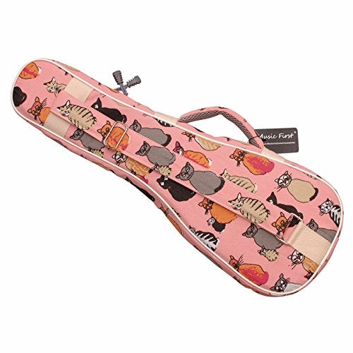 MUSIC FIRST Canvas 23/24 Inch Concert MISS CAT Ukulele Case, Bag, Cover - Original Design - Image 3
