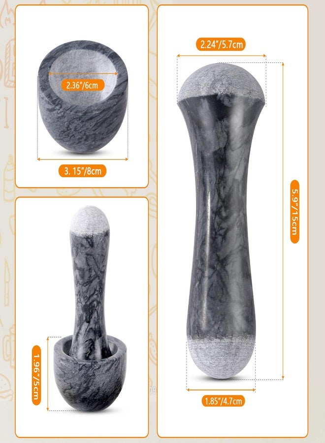 Tianman Marble Mortar and Pestle Set, 3.2 Inch, 1/3 Cup, for fine Grinding of Pills Herbs Spices - Image 2