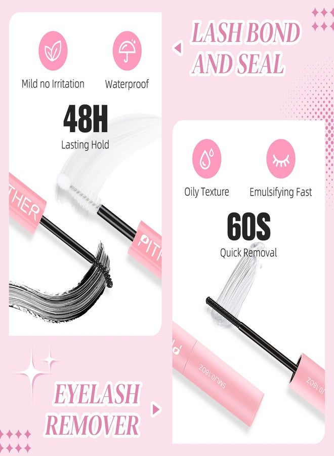 PITHER DIY Lash Extension Kit, Eyelash Extension Kit 280PCS 30D 40D Mix 9-16mm Individual Lash Clusters Kit with Applicator Bond and Seal Lash Glue Lash Extension Remover Tweezer - Image 4