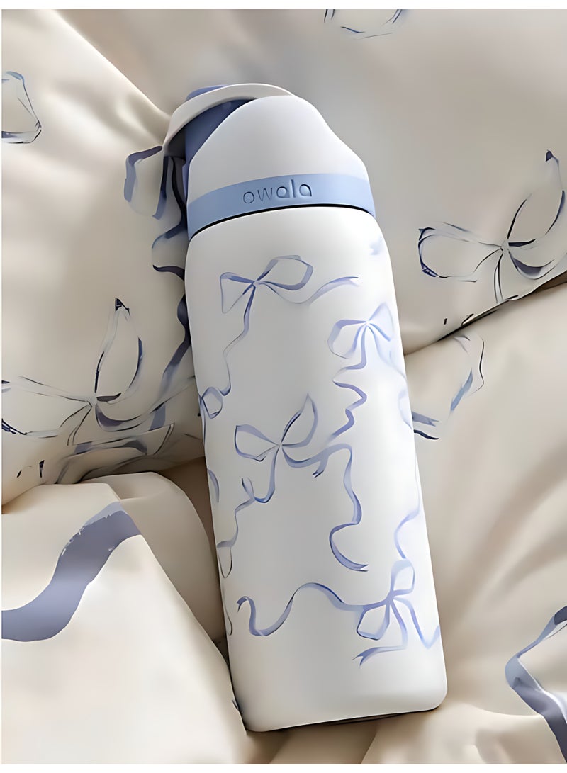 Owala Owala FreeSip Double Insulated Stainless Steel Sports Water Bottle | With Straw | BPA-Free | 1-Pack | 32 oz (Blue Tie)  - Image 1