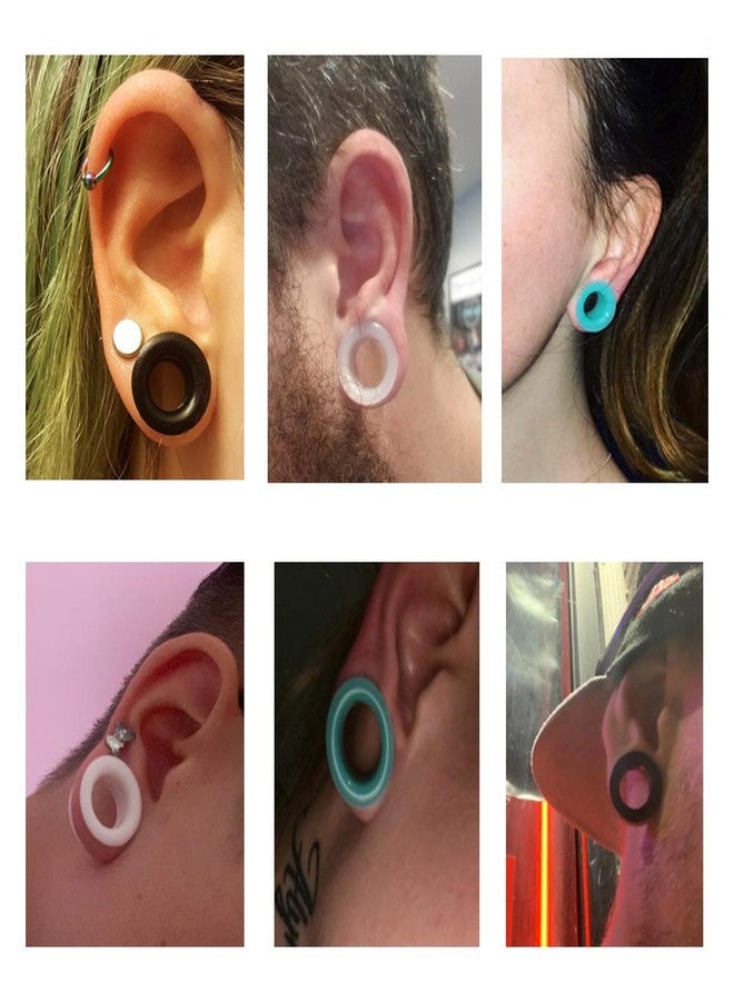 Oyaface 2 PC Colorful Hard Silicone Flexible Ear Skin Tunnels Plugs Hollow Ear Gauges 2G-25mm, Silicone, no-gem-type - Image 5
