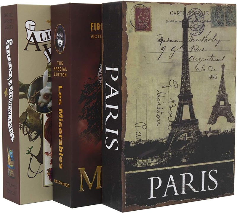 PACOLO Chinoiserie Diversion Book Safe Storage Box (Size 8.7"×6"×2") With Security Key Lock, Chinese style Ornaments Secret Hidden Safe (The Art of War - Key Lock) - Image 3