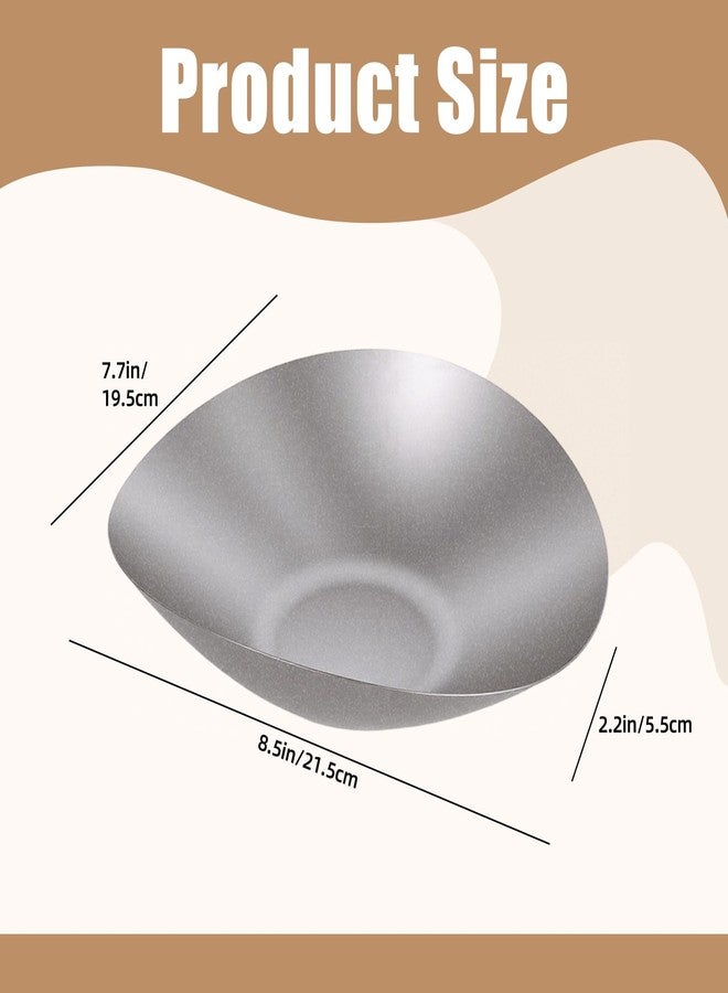 HALAGAS Candy Bowl, Candy Dish for Office Desk, 8.25" x 7.7" x 2.2" Stainless Steel Irregular Retro Candy Bowls Decorative, Key Bowl For Entryway Table, Silver Candy Dish - Image 3