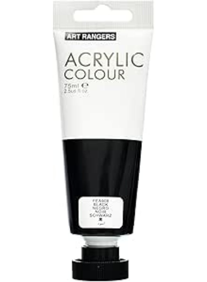 ART RANGERS Acrylic Tube Black 75 ml - Art rangers - Image 1