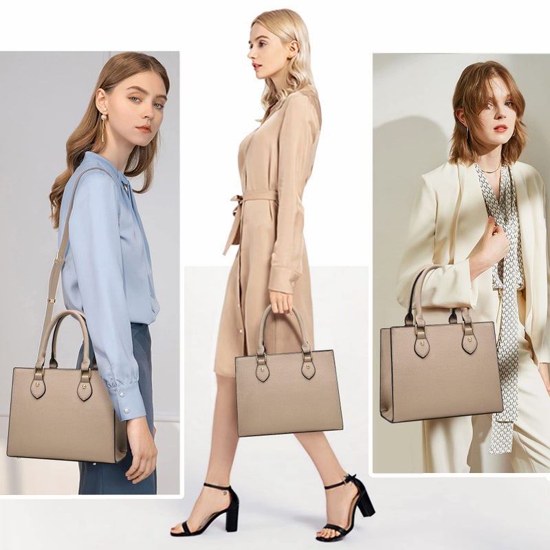 CHICAROUSAL Crossbody Purses and Handbags for Women PU Leather Tote Top Handle Satchel Shoulder Bags (Liz Khaki) - Image 3