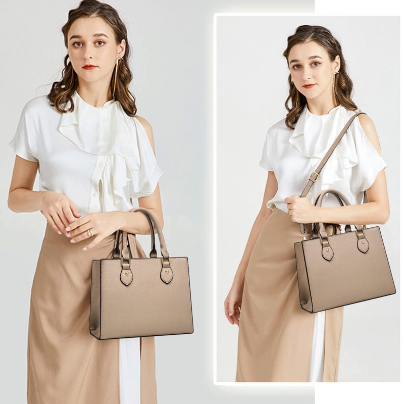 CHICAROUSAL Crossbody Purses and Handbags for Women PU Leather Tote Top Handle Satchel Shoulder Bags (Liz Khaki) - Image 2