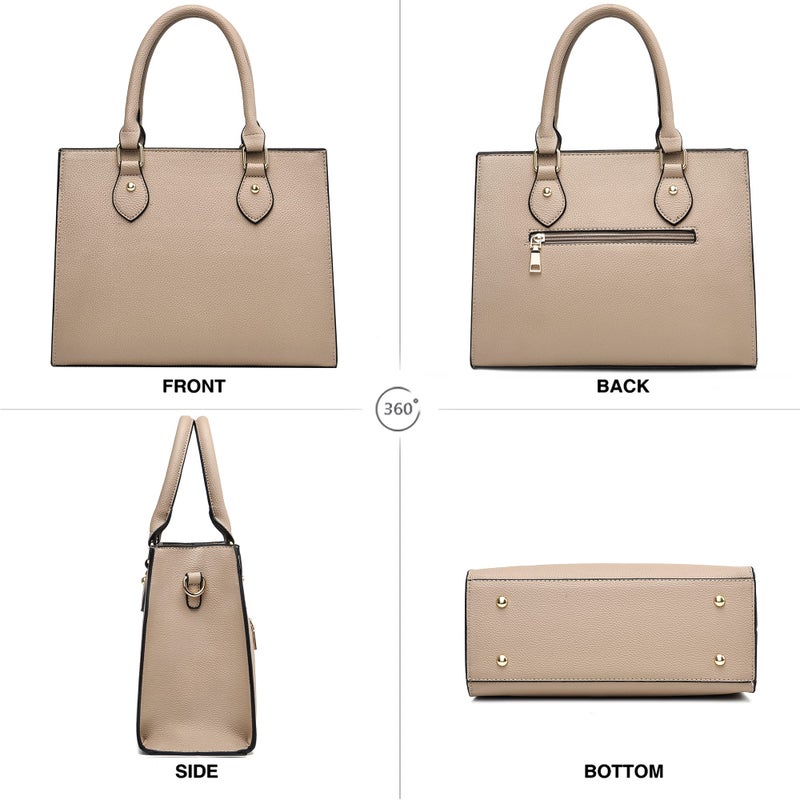 CHICAROUSAL Crossbody Purses and Handbags for Women PU Leather Tote Top Handle Satchel Shoulder Bags (Liz Khaki) - Image 4