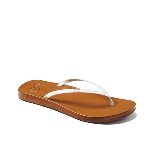 REEF Womens Sandals, Cushion Slim, White/Tan, 8 - Image 2