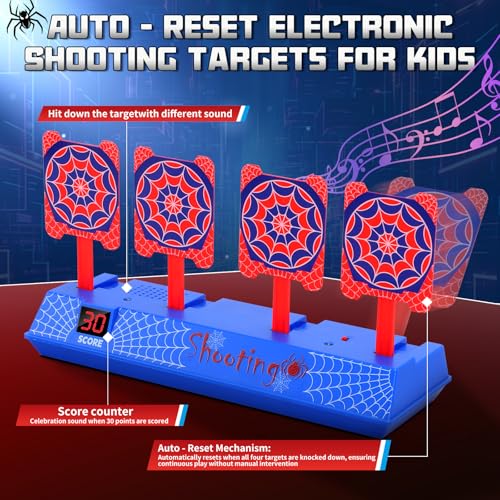Aooess Shooting Toy for 312 Year Old Boys Spider Shooting Target with 2 Foam Dart Toy Blaste Spider Toys for Boys 46 Dart Guns for Kid Target Toys Shooting Game for Kids Ages 3 - Image 5
