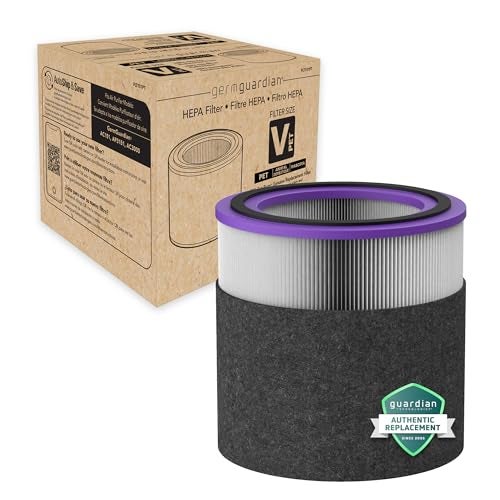 GermGuardian FLT151PT Filter V Pet Pure HEPA Genuine Replacement Filter Removes 9997 of Pollutants for AC3000W AC3000B AC3050 AP3151 and AC151 Air Purifiers BlackPurple