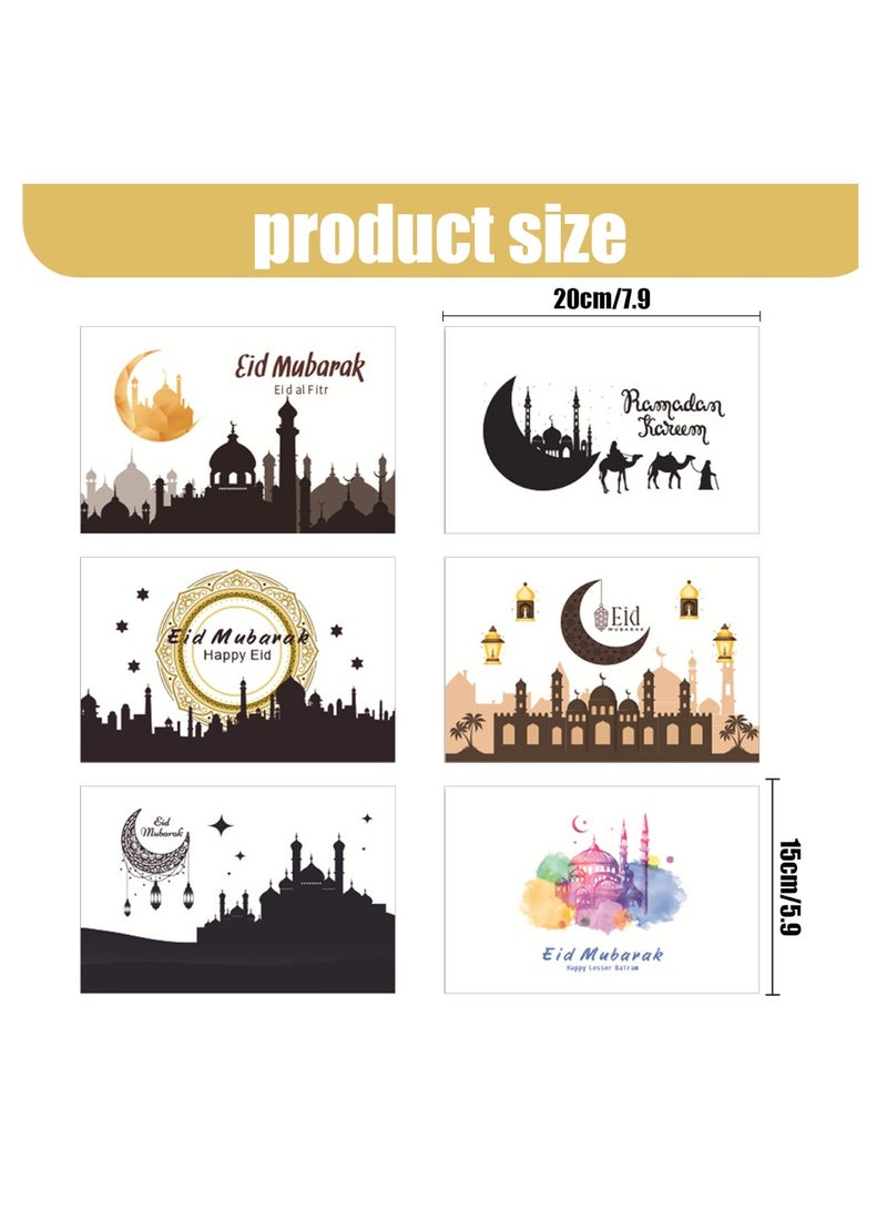 Highland 6 Piece Eid Mubarak Ramadan Kareem Greeting Cards with Envelope and Stickers - Image 3