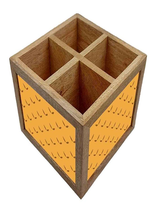 Nutcase Wooden Cutlery Stand Holder Silverware Caddy Spoons Forks Knives Organizer for Dining Table & Kitchen -Made in India-Spoons NOT Included - Rust Color Minimal - Image 3