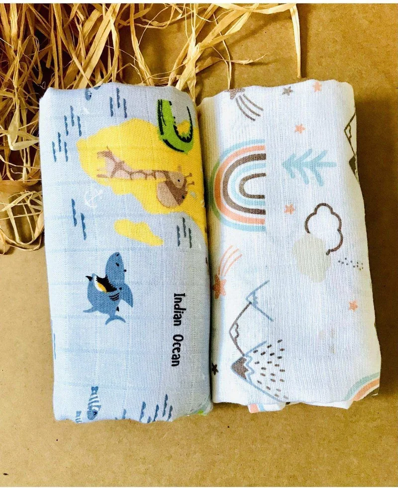 جونييروس 2 Pieces Organic Muslin Cover Blanket
