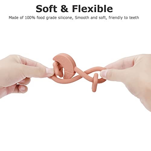 Eoopoon Silicone Baby Teething Toy, Silicone Baby Ring Teether for Babies 3 Months+, Raised Texture to Soothe Gums, BPA Free, Boys Girls Shower, Birthday, Christmas Gifts (Ether) - Image 3