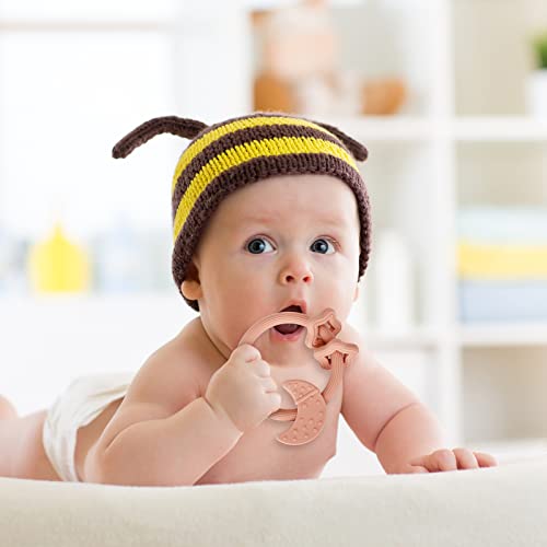 Eoopoon Silicone Baby Teething Toy, Silicone Baby Ring Teether for Babies 3 Months+, Raised Texture to Soothe Gums, BPA Free, Boys Girls Shower, Birthday, Christmas Gifts (Ether) - Image 2