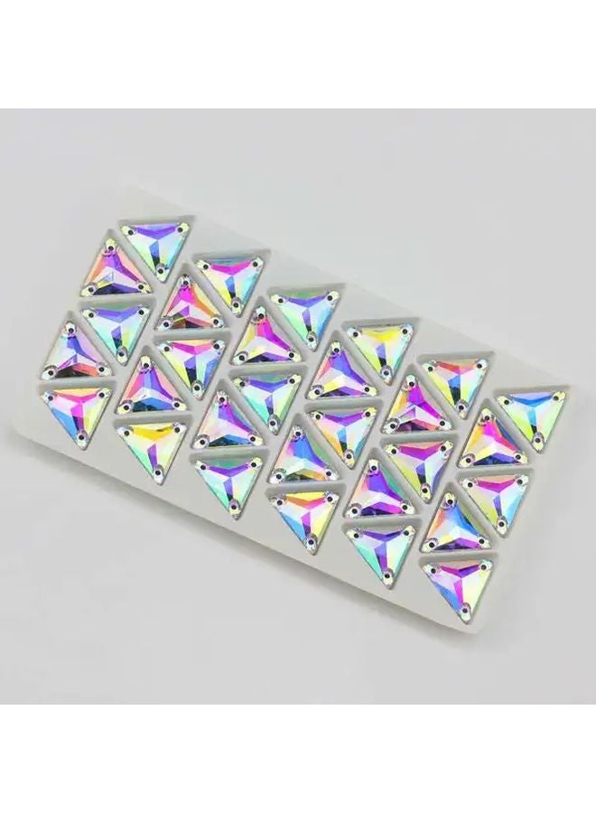 Generic 16MM 30pcs Crystal AB Glass Rhinestones Triangle Shape with ...