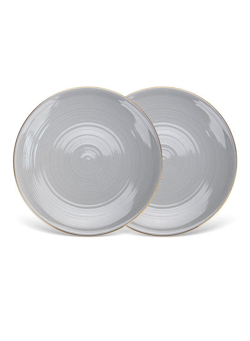 Fissman طقم أطباق عشاء من قطعتين 21 سم، أطباق بورسلين دائرية من سلسلة فيرمينا، طقم أدوات مائدة أنيق بحافة ذهبية، مع أطباق ذات لمسة ناعمة ولامعة - Image 4
