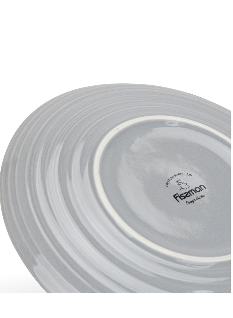 Fissman طقم أطباق عشاء من قطعتين 21 سم، أطباق بورسلين دائرية من سلسلة فيرمينا، طقم أدوات مائدة أنيق بحافة ذهبية، مع أطباق ذات لمسة ناعمة ولامعة - Image 5