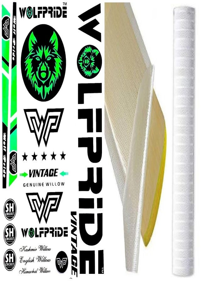 WOLF PRIDE Vintage Premium Quality Cricket Bat Sticker Combo (Green Sticker, White Grip and Sheet) - Image 5