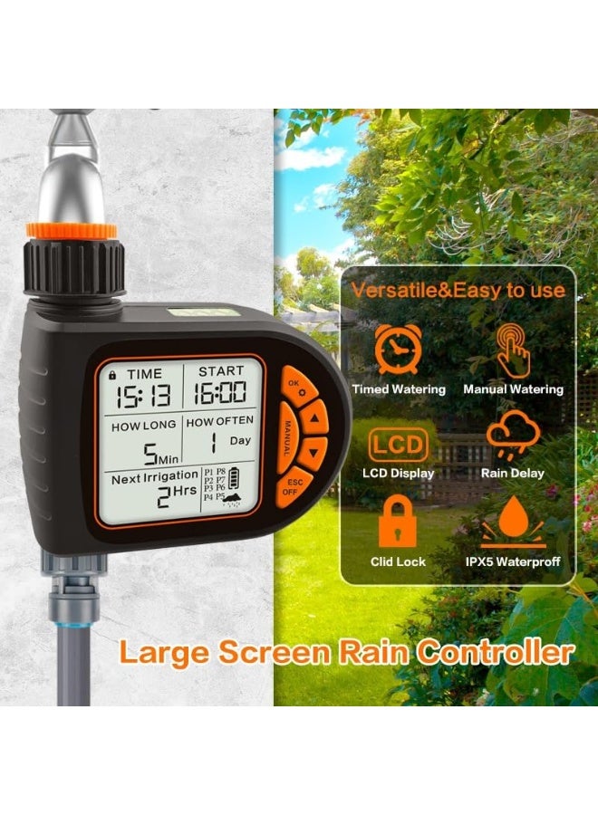 Generic SKY-TOUCH Smart Water Timer, Waterproof Sprinkler Timer, Programmable Irrigation Controller with Rain Sensor, Manual & Automatic Watering Modes, LCD Display, Child Lock, for Outdoor Garden Lawn - Image 3