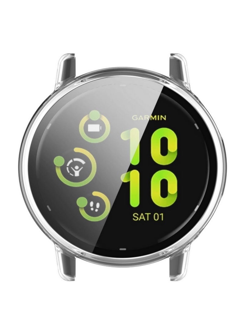 1PCS Tempered Glass Screen Protector Hard PC Protective Case for Garmin Vivoactive 5 / Active 5 Clear Anti-Scratch Bumper Cover Smartwatch Accessories - Image 3