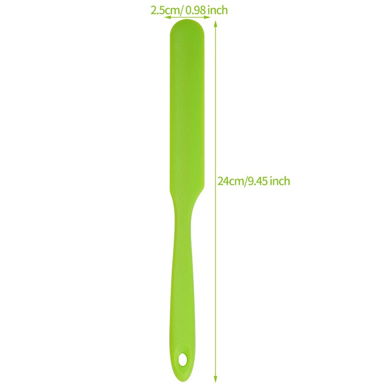 SUMERSHA 6pcs Silicone Spatulas Heat Resistant Jar Spatulas Cake Cream Butter Spatulas with Long Handle Non-Stick Kitchen Baking Cooking Resin Craft Stirring Mixing Scraper Tool (6 Colors)  - Image 2