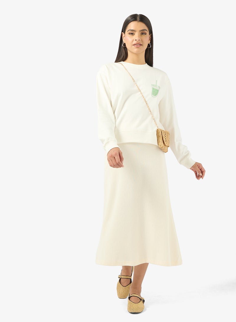 Ginger Crew Neck Oversize Matcha Sweatshirt - Image 4