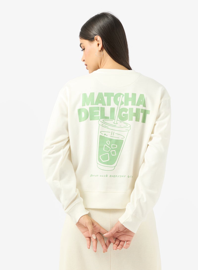 Ginger Crew Neck Oversize Matcha Sweatshirt - Image 1