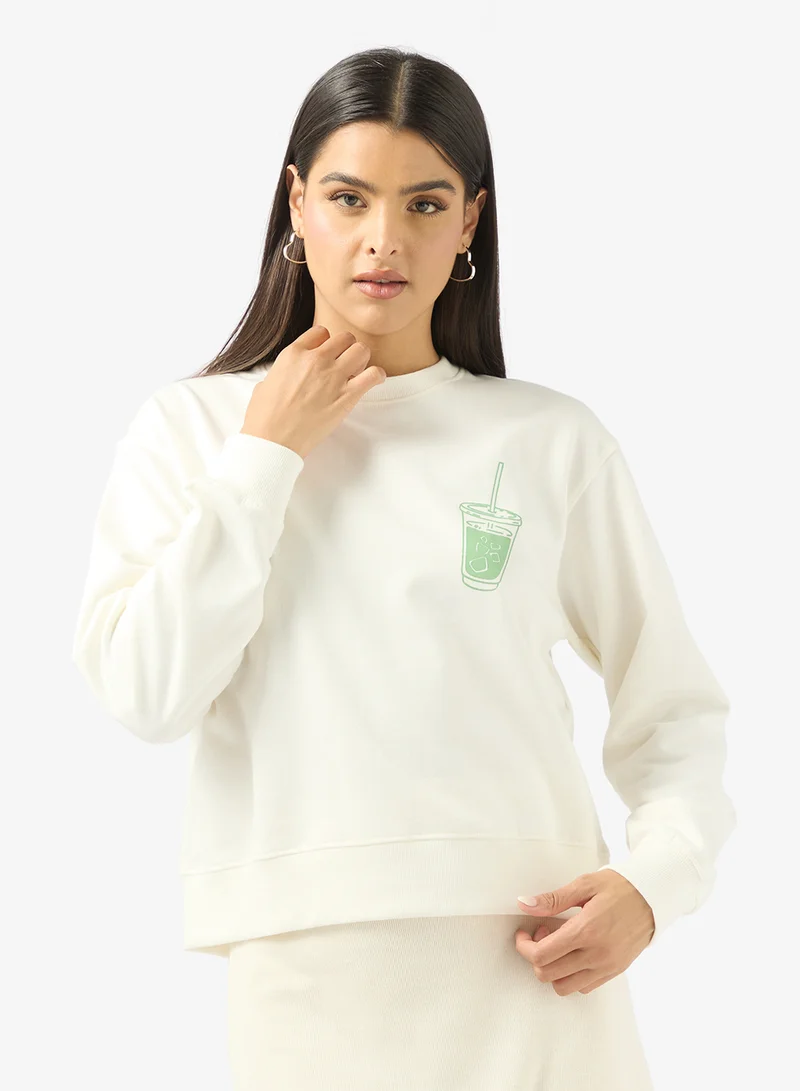 Ginger Crew Neck Oversize Matcha Sweatshirt