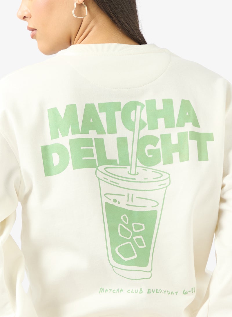 Ginger Crew Neck Oversize Matcha Sweatshirt - Image 3