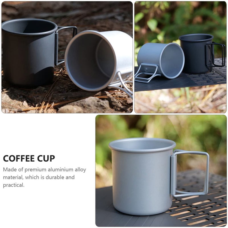 Aluminum Alloy Insulated Foldable Travel Mug Portable Outdoor Coffee Cup 1 Piece - Image 3