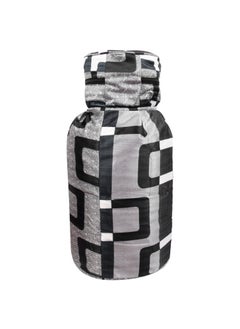 E-Retailer ERetailer Polyester 3Layered LPG Gas Cylinder Cover with Zipper Enclosure ColorGeometric Black Size26x14 Inches  - Image 5