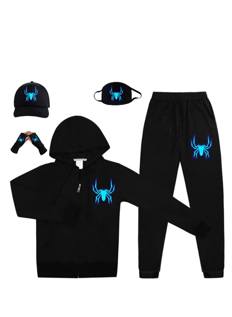 NIBEMINENT Spider-Man Pullover Zip Sweatshirt Long Hoodie Jacket Set  - Image 1