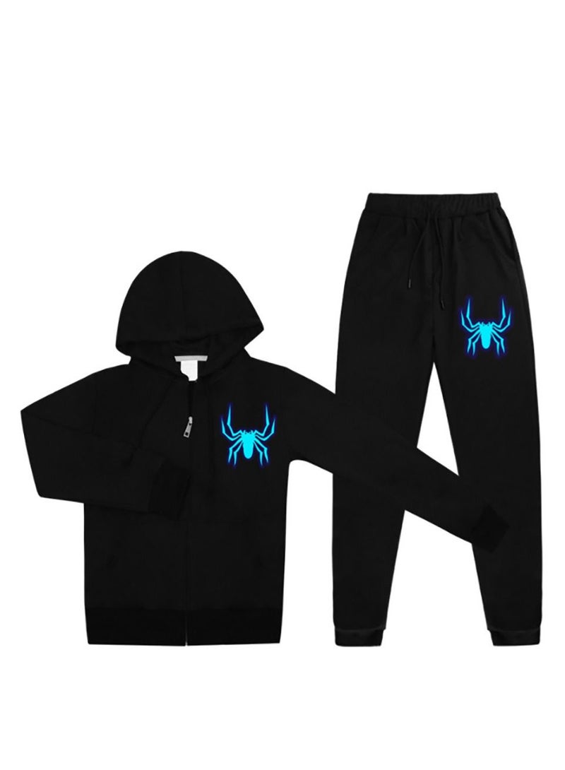 NIBEMINENT Spider-Man Pullover Zip Sweatshirt Long Hoodie Jacket Set  - Image 2