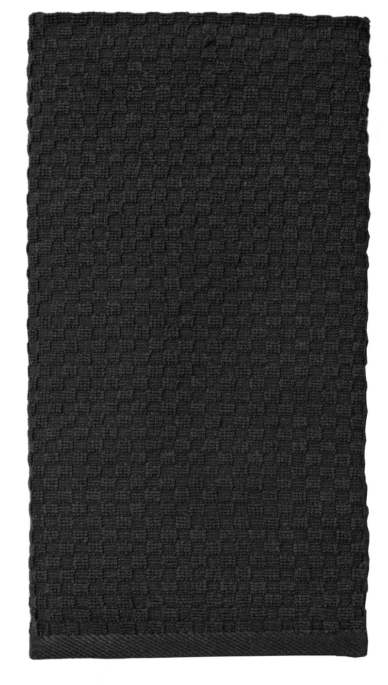 Cotton Craft - 8 Pack - Euro Cafe Waffle Weave Terry Kitchen Towels - 16x28 Inches -Black - 420 GSM quality -Ringspun 2 Ply Cotton - Highly Absorbent Low Lint - Multi Purpose - Image 3