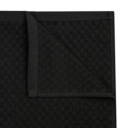 Cotton Craft - 8 Pack - Euro Cafe Waffle Weave Terry Kitchen Towels - 16x28 Inches -Black - 420 GSM quality -Ringspun 2 Ply Cotton - Highly Absorbent Low Lint - Multi Purpose - Image 4
