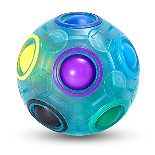 Vdealen Magic Rainbow Puzzle Ball Fidget Ball Puzzle Brain Teaser Fidget Toy for Boys Girls Birthday Party Easter Valentines Christmas Stocking Stuffers for Kids Teen AdultsBlue - Image 1
