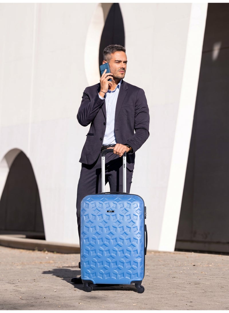 KTMC 3-Piece ABS Luggage Set 20/24/28 inches Carry-On & Checked Suitcases, KTMC-9191 Sky Blue - Image 4