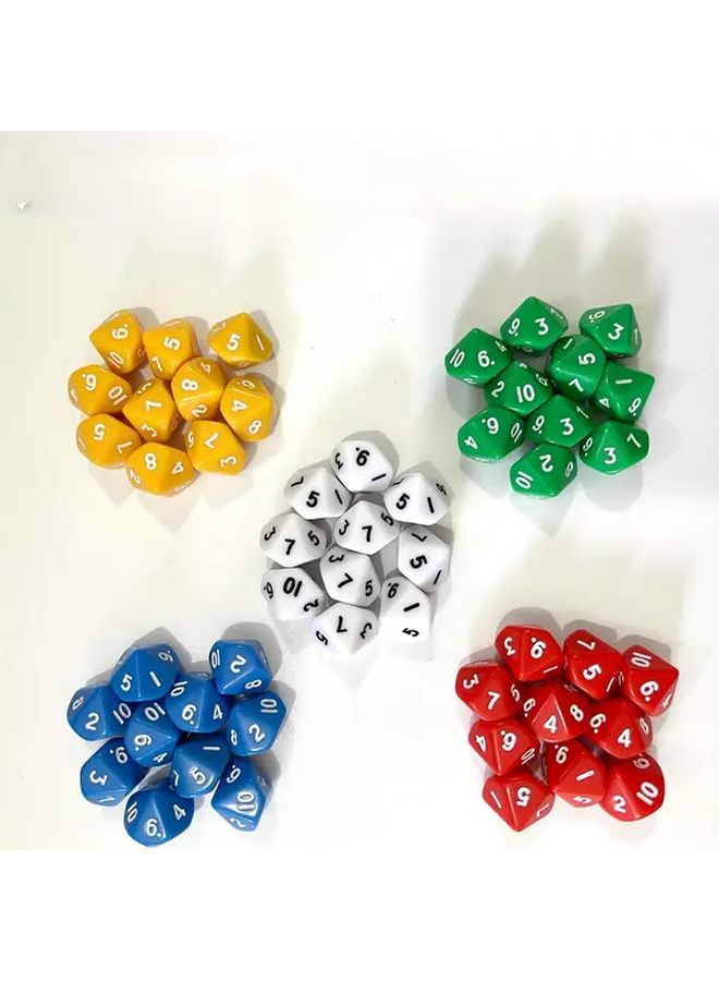 15 Pieces In 5 Colors Acrylic 10 Sided Dice Set For Multiplayer Games - Image 5