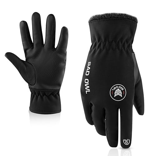BADOWL Heat Hold Winter Gloves for Men & Women | Waterproof | Wind Resistant | Thermal Insulated | Anti-Slip Palm | Breathable | Ergonomic Fit | Quick Dry | Outdoor Gloves (Black) - Image 1